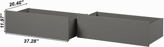 AFI Twin/Full Under Bed Storage Drawers (Set of 2), Grey