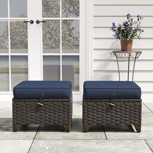 2 Piece Patio Furniture Set, Wicker Outdoor Conversation Set