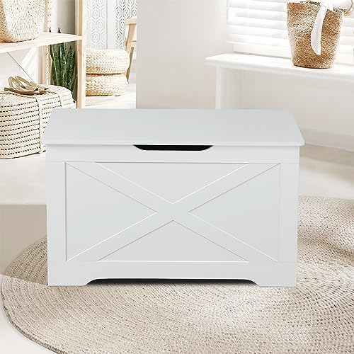 31.5" Storage Chest, Wooden Storage Bench, Entryway Shoes Bench