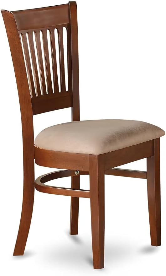 East West Furniture VAC-ESP-C Vancouver Kitchen Dining Chairs - Linen Fabric Upholstered Wooden Chairs, Set of 2, Espresso