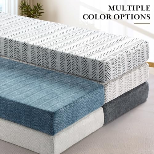 Leinuosen Black and White Bench Cushion 42x16 Inches Chenille Tufted