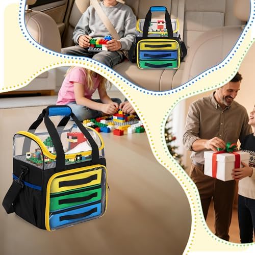 Rexmica 4 Packs Toy Storage Organizer Pouch Bag Compatible with Lego Brick