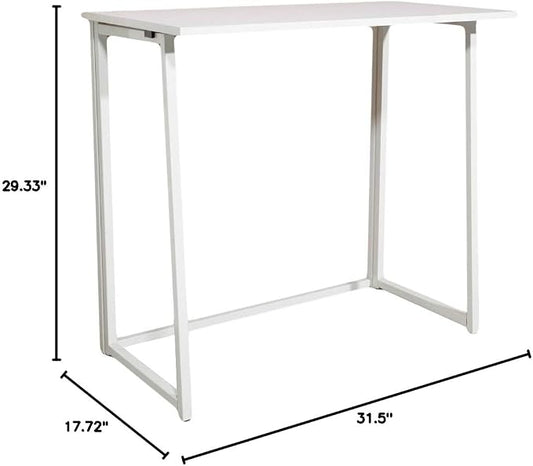 Folding Desk Computer Desk Standing Desk, Small Foldable Desk 31.7" for Small Spaces, Space Saving Portable Laptop Study Foldable Table Computer Table Writing Workstation for Home Office Desks