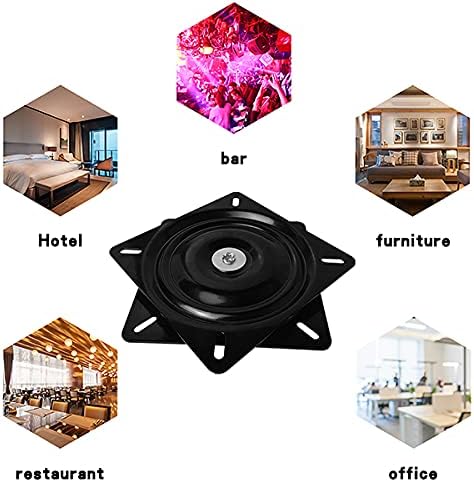 MySit 7" Heavy Duty Bar Stool Swivel Plate Replacement, Square Swivel Mechanism for Recliner Chair or Furniture - Ball Bearing Swivel Boat Seat