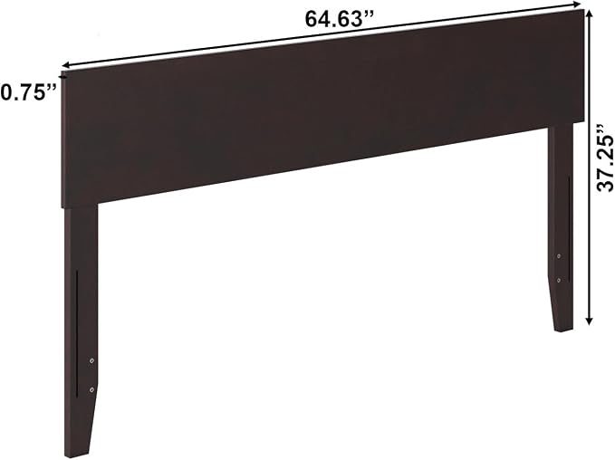 AFI, Orlando Queen Adjustable Modern Solid Wood Panel Headboard, Espresso