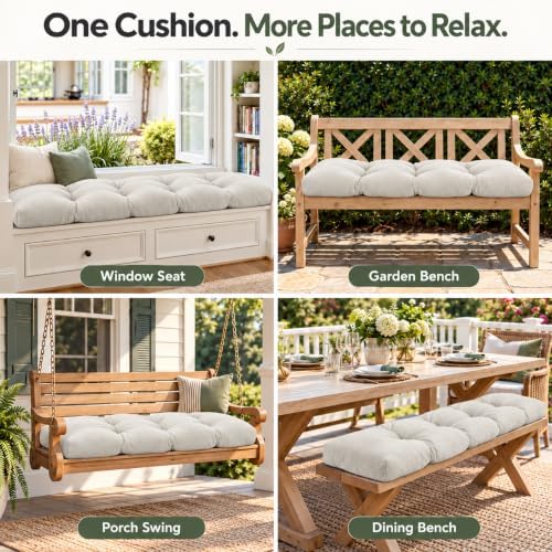 Waterproof Outdoor/Indoor Bench Cushion, 42 x 16 x 4 Inch