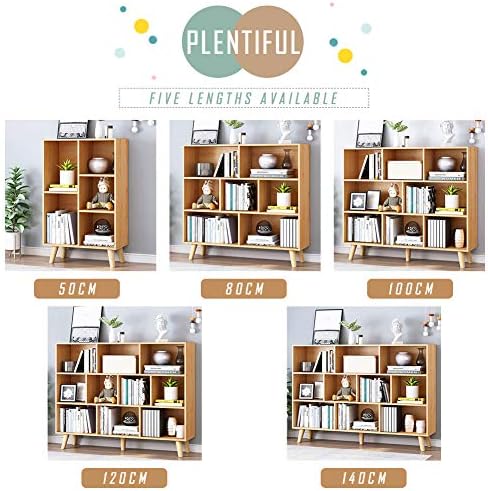 IOTXY Wooden Open Shelf Bookcase - 3-Tier Bookshelf with Legs, Pear Yellow