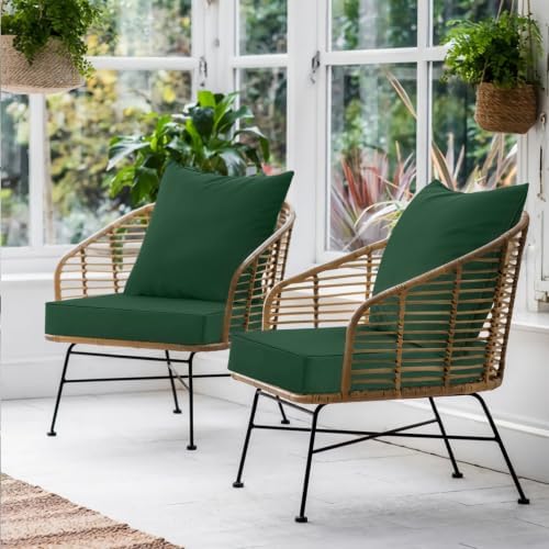Favoyard Outdoor Patio Seat Cushion Set, 22x24 Inch, Water & Fade Resistant