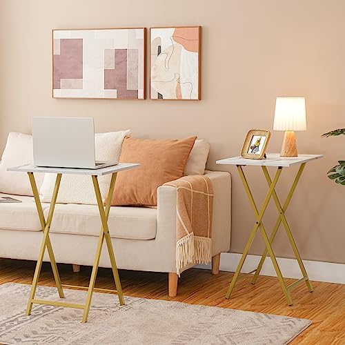 HOOBRO Folding TV Tray Table, Stable Snack Table for Small Space