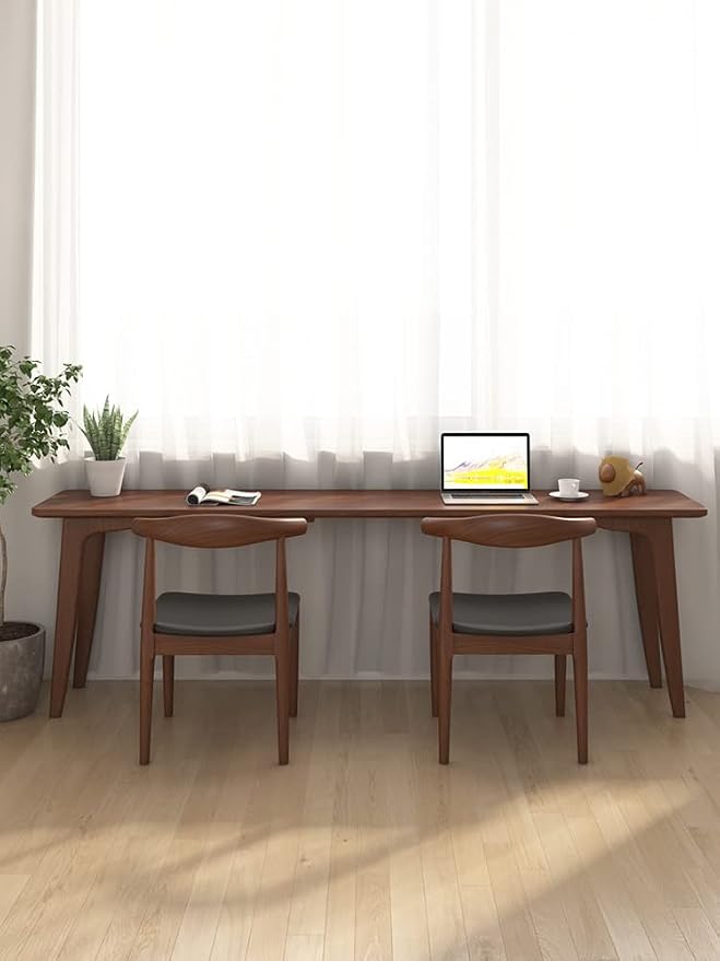 LAKIQ Pine Solid Wood Writing Desk Modern Rectangular Home Office Working Table Desktop Computer Desk Home Writing Table for Small Space-Table Only (Natural,47" L x 16" W x 30" H)