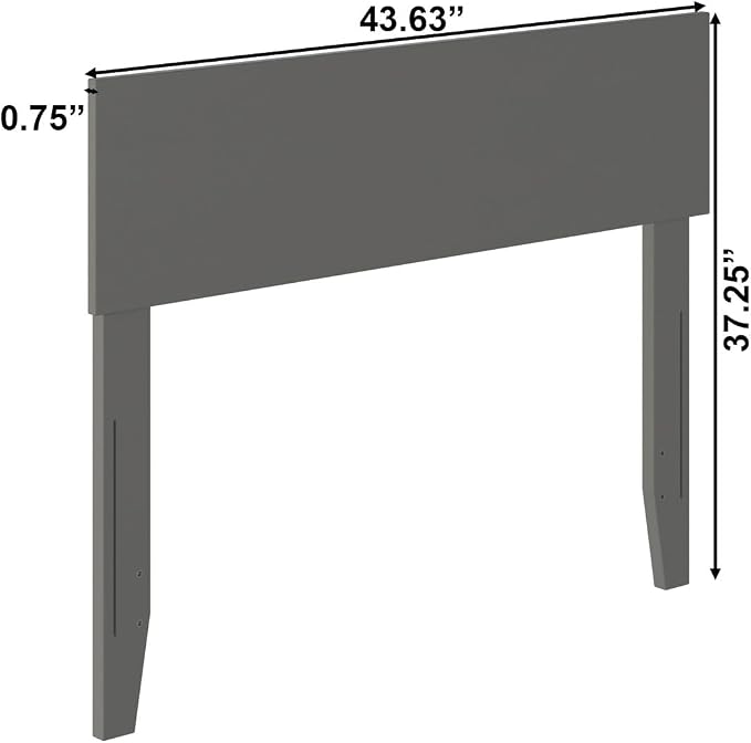 AFI, Orlando Twin Adjustable Modern Solid Wood Panel Headboard, Grey