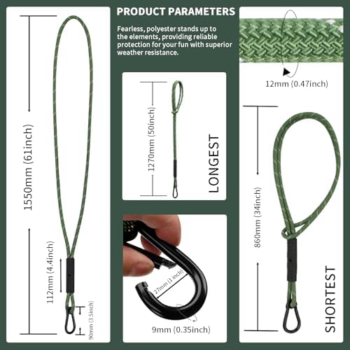 Heavy Duty Tree Swing Ropes, Hammock Tree Straps Hanging Kit, for Outdoor Swings Hammock Playground Set Accessories (5ft,61",Green,1Pack)
