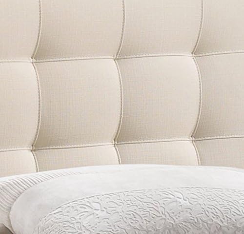 Modway Lily Tufted Linen Fabric Upholstered King Headboard in Ivory