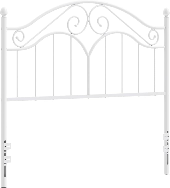 Headboard for Full Size Bed Frame Vintage Platform Bed Metal Headboard Only | Height Adjustable,Sturdy and Stable,Easy Assembly,White