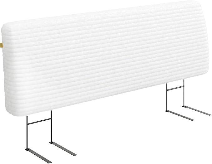4.7" Upholstered Headboard for King Size Bed, Height Adjustable and Ergonomic Headboard, Easy Assemble, Sturdy and Durable, Corduroy, White