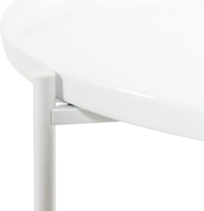 Kate and Laurel Ulani Modern Nesting Side Table, Set of 2, White, Sophisticated Glam End Tables for Storage and Display