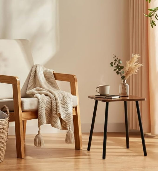 FORAOFUR Side Table, Rectangular Wooden Small End Table, Small Accent Table for Living Room, Bedroom and Balcony, Modern Side Tables for Spaces Home Decor, Easy Assembly | Wooden legs with modern rectangular design, fits living/bedroom, compact, quick ...