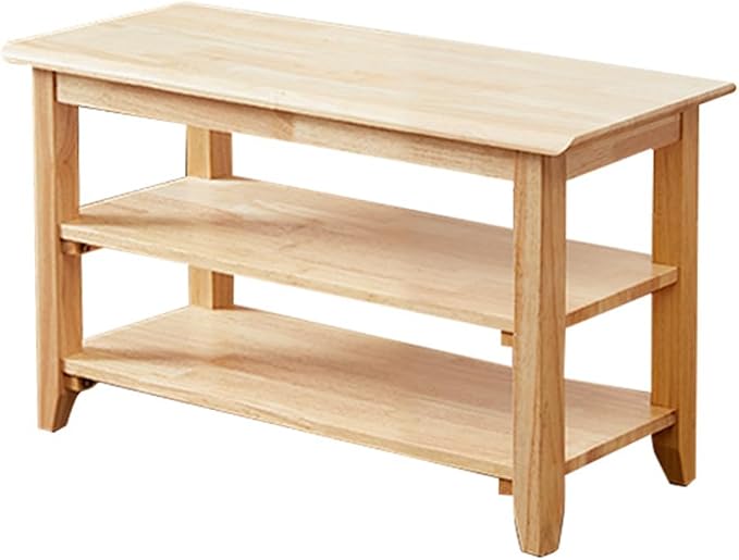 XKZG Shoe Rack Bench Wooden Shoe Storage Bench Simple Style Wood Entryway Bench (Natural,23.6")