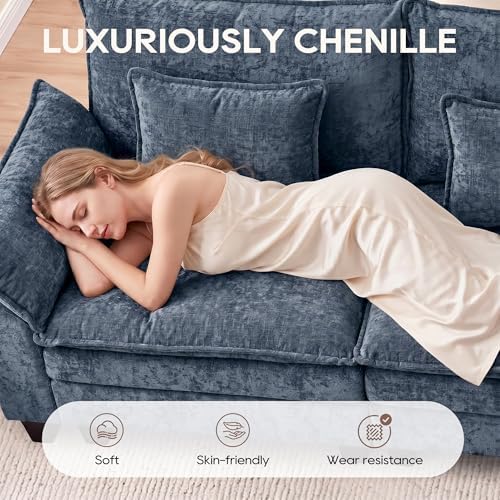 IPKIG 117" Modular Sectional Cloud Couch, Modern I-Shaped Sofa