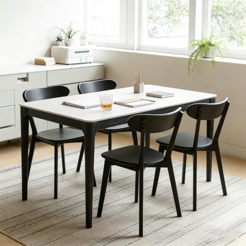 Black Solid Oak Dining Chair, Kitchen Chair, Single