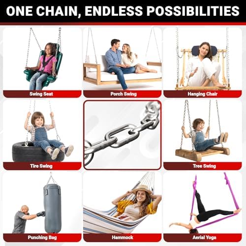 sprookber 25" Hanging Swing Chain,1000 lb Capacity,6 mm 304 Stainless Steel