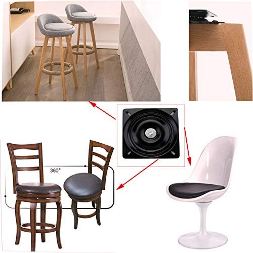 AAGUT 8" Swivel Plate Mechanism for Recliner Chair & Bar Stool Heavy Duty Swivel Base Square Swivel Furniture Replacement Coated 360 Degree Turntable