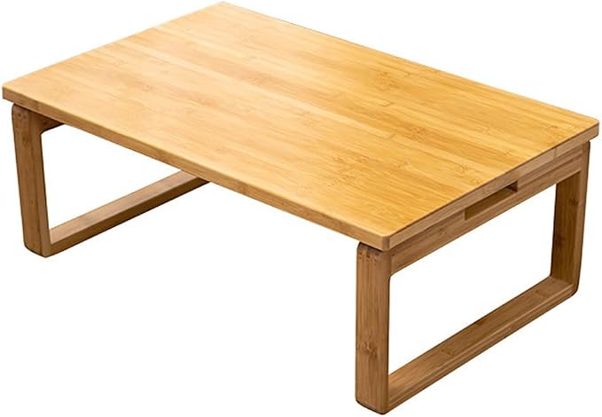 Portable Rectangle Foldable Coffee Table Japanese Tea Table, Bamboo Low Table for Sitting on The Floor, Dining Table, Tatami Table for Living Room Bedroom Meditation (Size:31.5*19.7*12.2in)