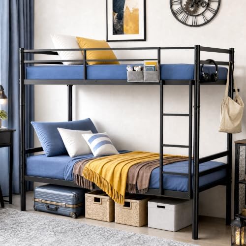 2-in-1 Twin Over Twin Bunk Bed for Kids, Teens & Adults