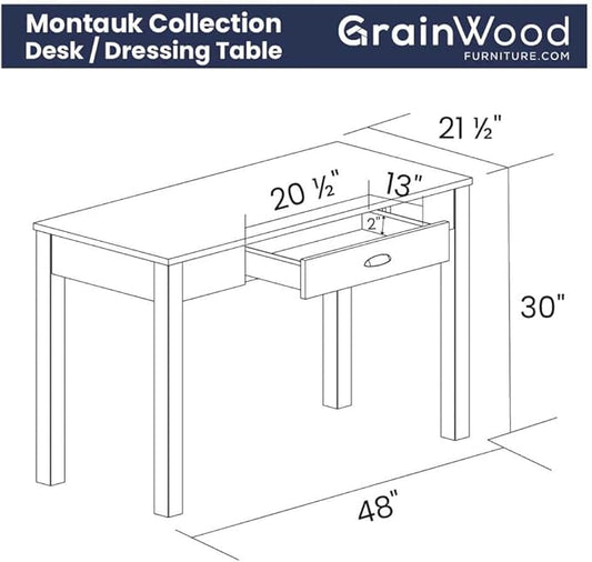 Grain Wood Furniture Montauk Desk/Dressing Table, Driftwood