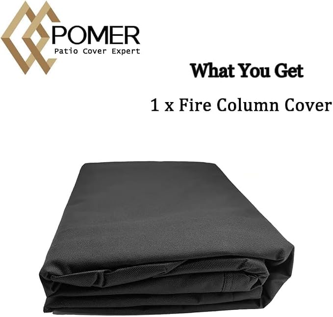 POMER Patio Fireplace Cover, Round Fire Pit Cover for Outdoor Fireplace Waterproof Heatwave Fire Bowl Cover Round