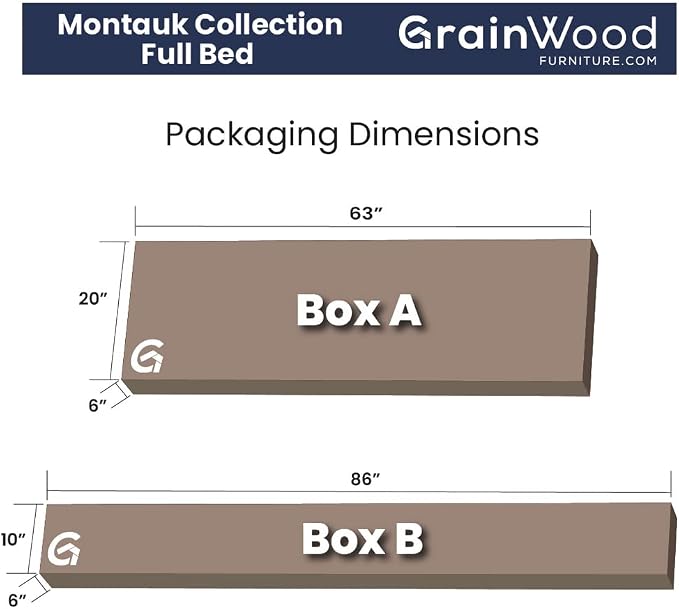 Grain Wood Furniture Montauk Solid Wood Bed, Full Size, Driftwood