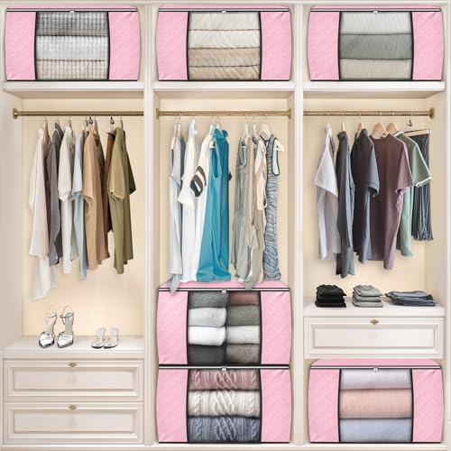 90L Clothes Storage, Foldable Thick Fabric Blanket Storage Bags