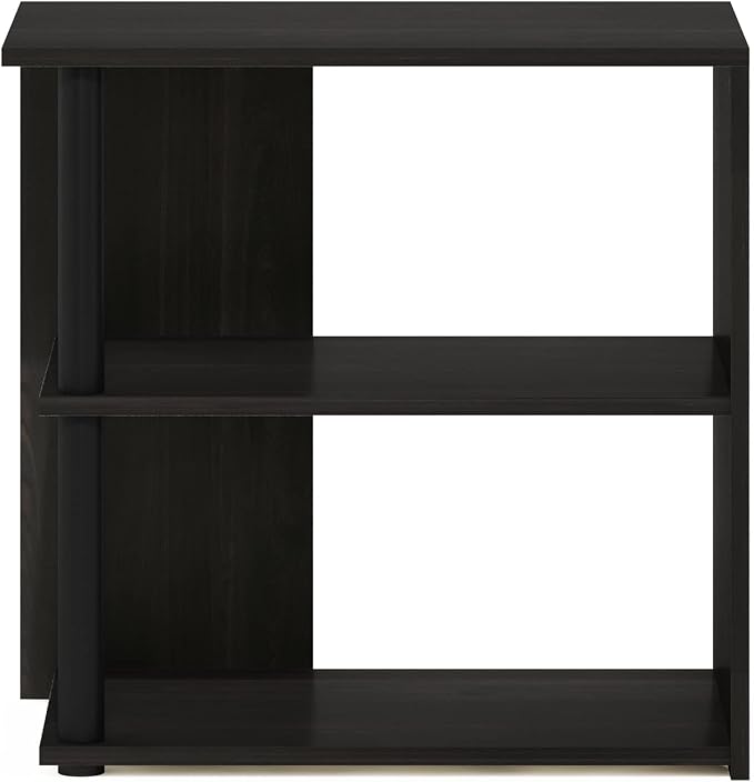 Furinno CAMNUS Side Table, 2-Tier Modern Metal Frame End Table with Open Shelf, Night Stand, Bedside Table, for Living Room, Bedroom, Solid White