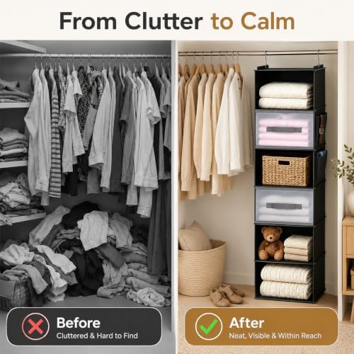 Hanging Closet Organizer, Black