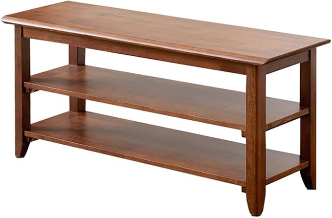 XKZG Shoe Rack Bench Wooden Shoe Storage Bench Rustic Solid Wood Entryway Bench (Brown,39.4")