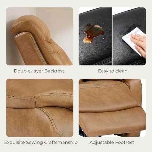 KISLOT Power Recliner Chair, Dual Motor Wall Hugger Recliner, Camel