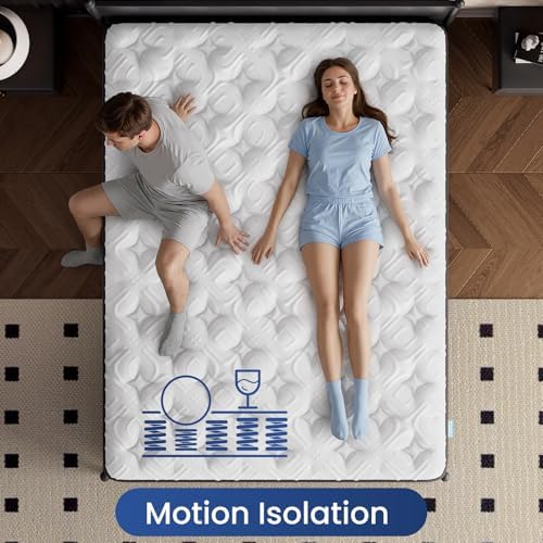 BedStory Firm King Mattress 14 Inch, Cooling Hybrid King Mattresses for 7-Zone Pain Relief, Fiberglass Free, CertiPUR-US Certified, 365-Night Trial