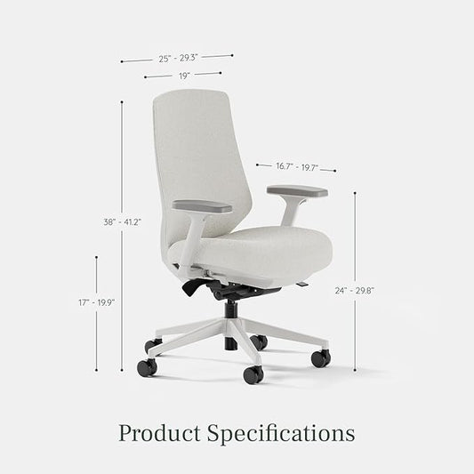 Branch Ergonomic Chair Pro - Mesh Office Chair with 14 Points of Adjustment - Height, Depth & Tilt Adjustable - 5D Armrests - Forward Tilt, Smooth Recline, and Lumbar Support - Ivory Boucle