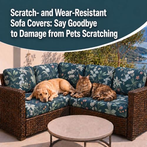 12Pcs Patio Cushion Covers, Outdoor Stretch Cushion Covers, Washable