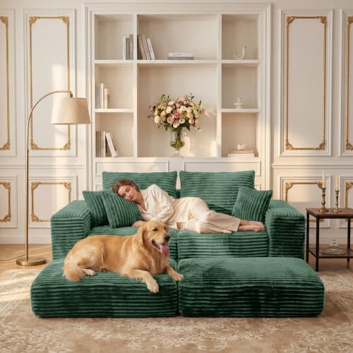 Boneless Couch Comfy Cloud Modular Sectional Sofa with Non Slip Base, Modern L-Shaped Couch with Chaise, Sleeper Sofa for Living Spaces, No Assembly & Deep Seat