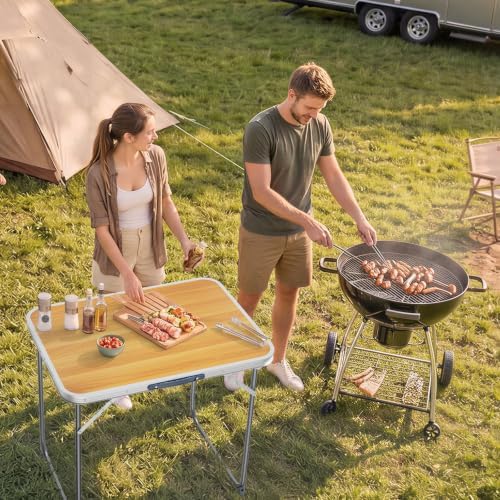 VINGLI 2.3FT Small Camping Table,Portable Camping Table with Carrying Handle, Picnic Table Foldable Table Essentials for Indoor Outdoor