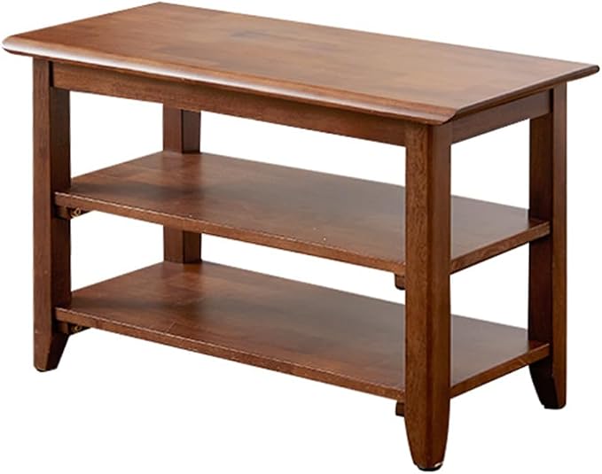 XKZG Shoe Rack Bench Wooden Shoe Storage Bench Rustic Solid Wood Entryway Bench (Brown,23.6")