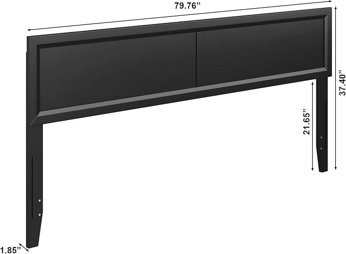 AFI, Sophia Adjustable Modern King Wood Headboard, Black