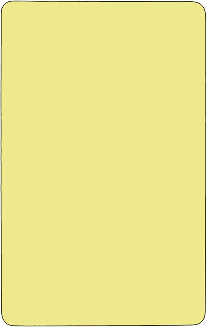 Flash Furniture Wren 24"W x 48"L Rectangular Yellow Thermal Laminate Activity Table - Standard Height Adjustable Legs