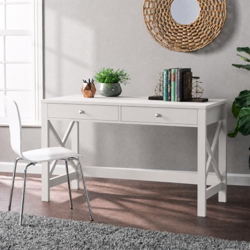 ChooChoo 47.2 Inches Farmhouse Computer Desk with 2 Drawers