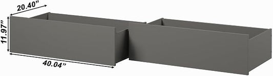 AFI Queen/King/Twin XL Under Bed Storage Drawers (Set of 2), Grey