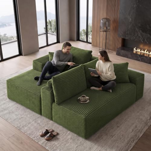 96" Boneless Sectional Couches, Cloud Sofas for Living Room