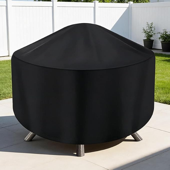 Round Fire Pit Cover for 22-32 Inch Firepit, Heavy Duty Outdoor Patio Fireplace Covers - Waterproof Dustproof Anti UV and Tear Resistant