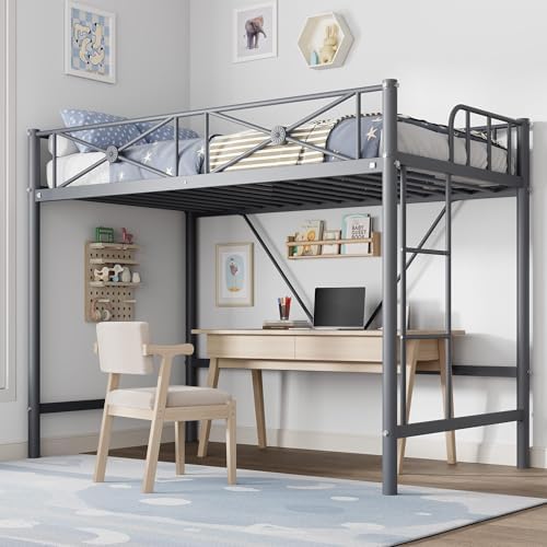 Garvee Metal Loft Bed Twin Size