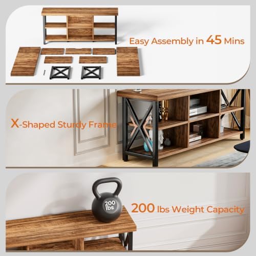 GreenForest TV Stand for 65 in TV, 55" Entertainment Center for Living Room